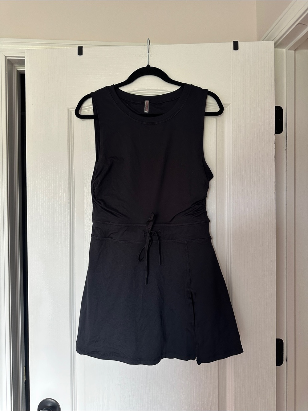 FP Movement by Free People Black Sleeveless Tie-Waist Mini Dress